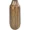 14" Brass Metal Snakeskin Inspired Vase with Dimensional Wavy Accents